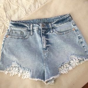 Wild Fabel Lace Denim Shorts